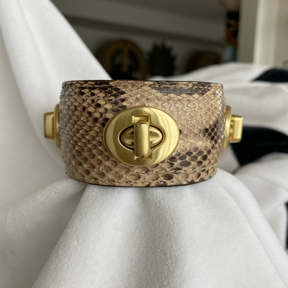 Coach Leather Snake Turn Lock Bracelet Vintage